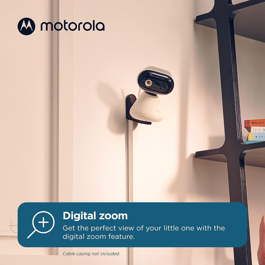 Motorola Nursery Video Baby Monitor with 2 Cameras and Audio, Wall or Table Mount , Long Range, 2-Way Audio, Temperature Sensor, Lullabies, White Noise, No WiFi, PIP1500-2