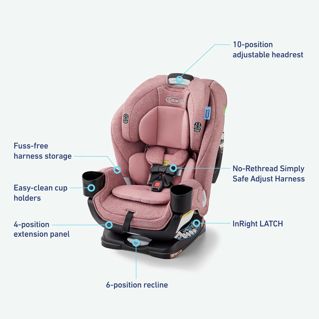 Graco Extend2Fit 3-in-1 Convertible Car Seat, 3 Modes – Rear Facing, Forward Facing Baby Car Seat and Highback Booster Seat, Adjustable Extension Panel for Extra Legroom, Talia