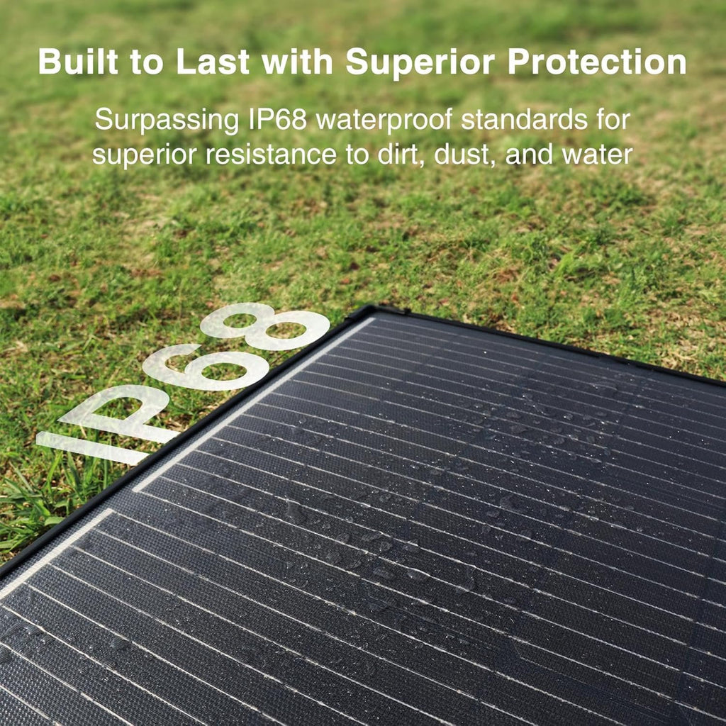 ACOPOWER 200W Mono Lightweight Portable Solar Panel Kit, 200 Watt Solar Suitcase, Waterproof 20A 12V LCD Charge Controller for Camping , RV, Black