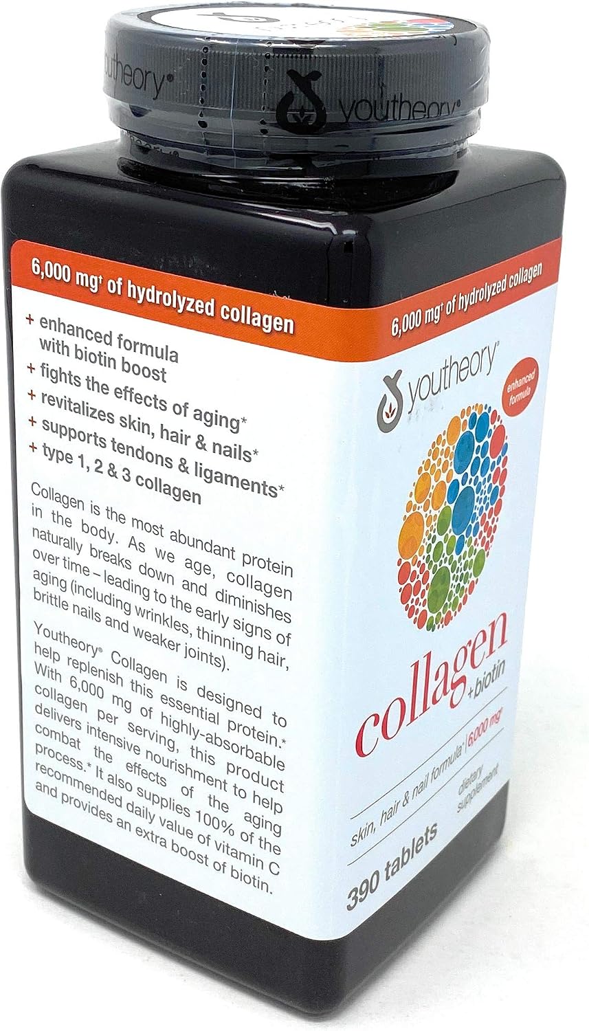 youtheory Collagen Plus Biotin, 390 Tablets (5 Pack)