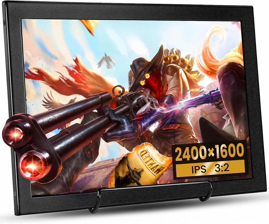 Eyoyo 12-inch 2K Portable Monitor, QHD 2400x1600 IPS Small HDMI VGA Display, Metal Build External Screen Second Monitor for Laptop PC Raspbery Pi PS5 Switch CCTV