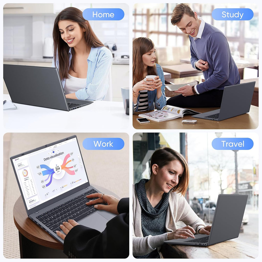 Laptop Computer, AMD Athlon 3020E Processor Up to 2.6GHz, 8GB DDR4 RAM 128GB SSD, 15.6' FHD IPS Display, Perfect for Online Courses, Working from Home, and Watching Video, Gray