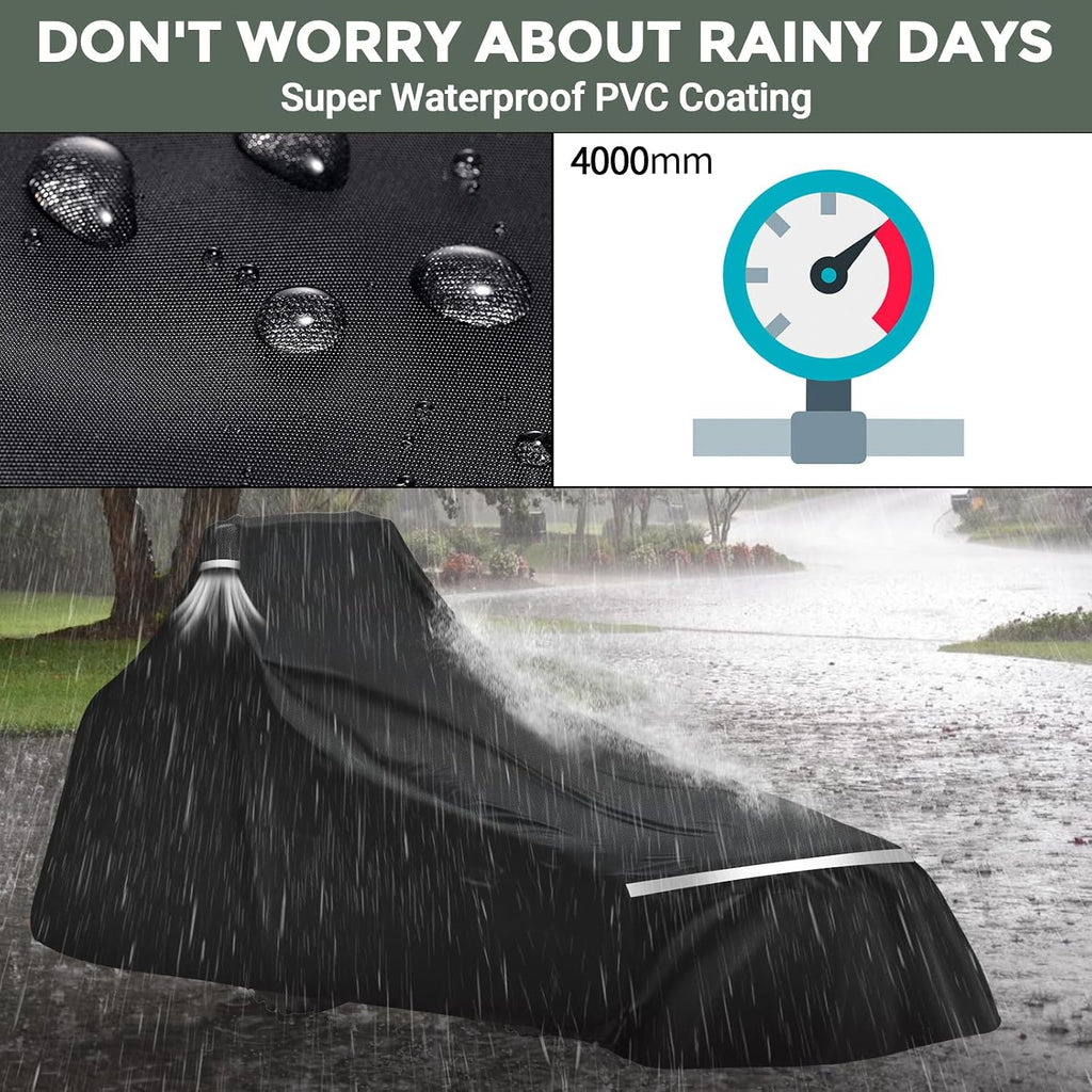 Waterproof Full Tractors Cover Replace for John Deere 1,2,3 Series 1025R 2320 2720 3520, Kubota with Backhoe, 600D Oxford Cloth Tractors Cover for Snow Rain Dust Protection