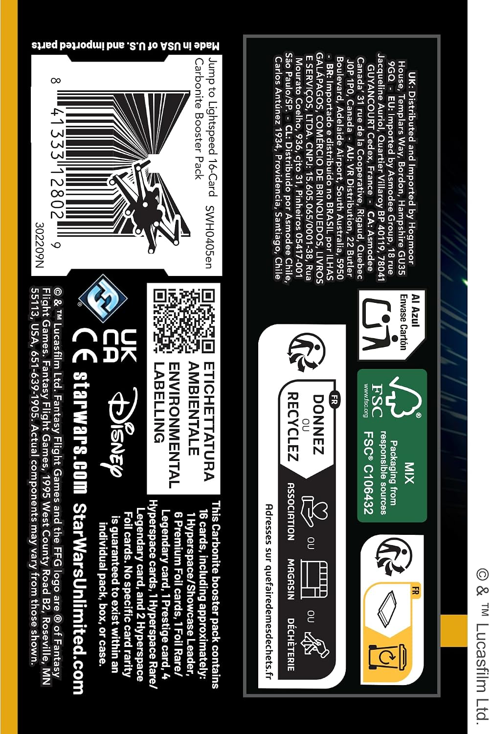 Star Wars: Unlimited TCG Jump to Lightspeed Carbonite Booster Display - 12 Packs, Exclusive Cards, Foils & Hyperspace Variants! Ages 12+, 2+ Players, 20 Min Playtime, Made by Fantasy Flight Games