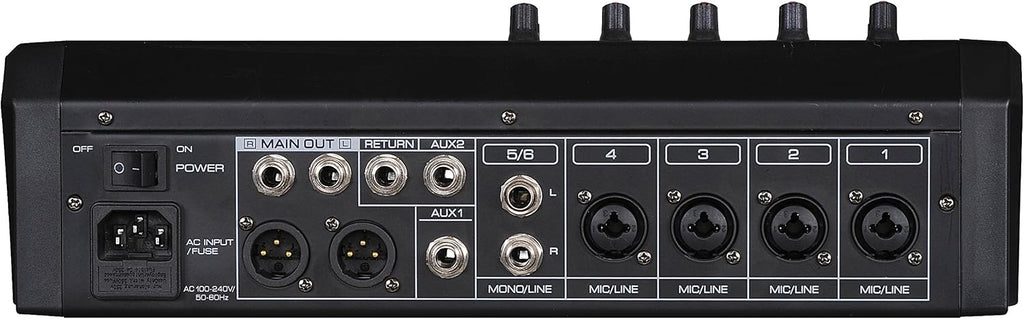 Professional Six-Channel Audio Mixer with USB Interface, Bluetooth, and DSP Sound Effects