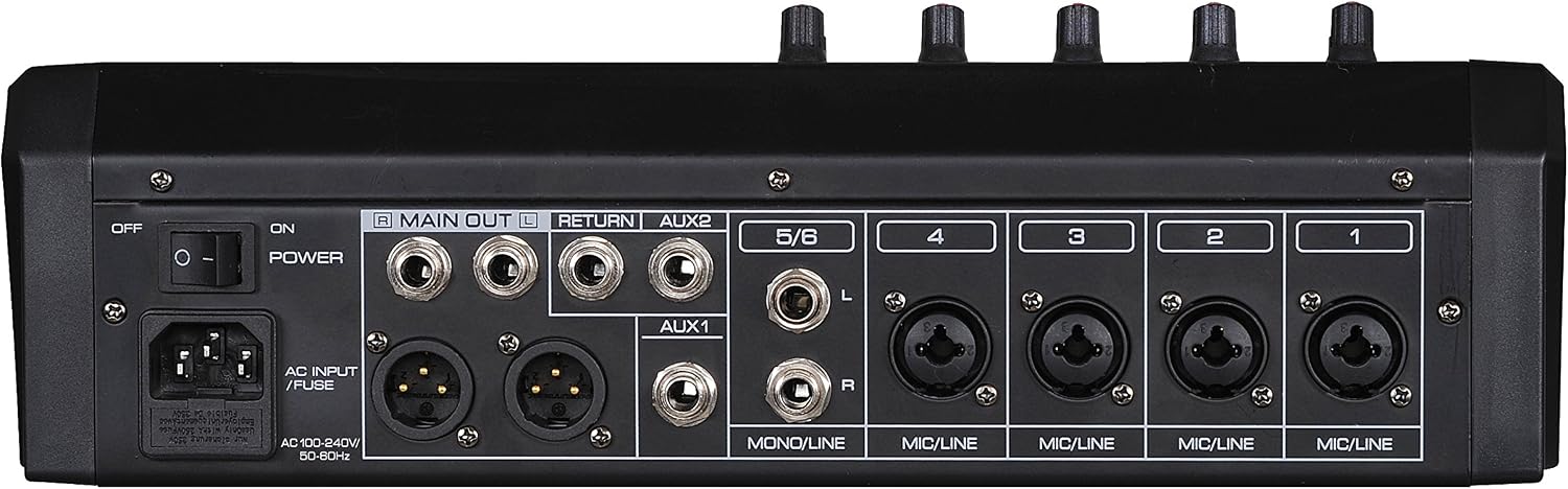 Professional Six-Channel Audio Mixer with USB Interface, Bluetooth, and DSP Sound Effects