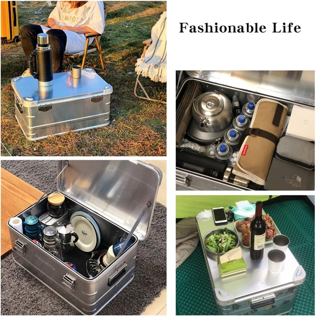 Multifunctional Metal Tool Box Aluminium Storage Box Professional Portable Storage Cabinet Workshop Toolbox Household Book Organiser for Garage(Medium)