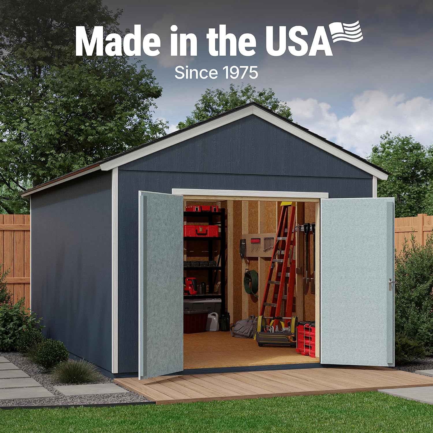 Handy Home Products Rookwood 10x16 Do-It-Yourself Wooden Storage Shed with Floor Kit- Does not Include Paint or Roofing Shingles