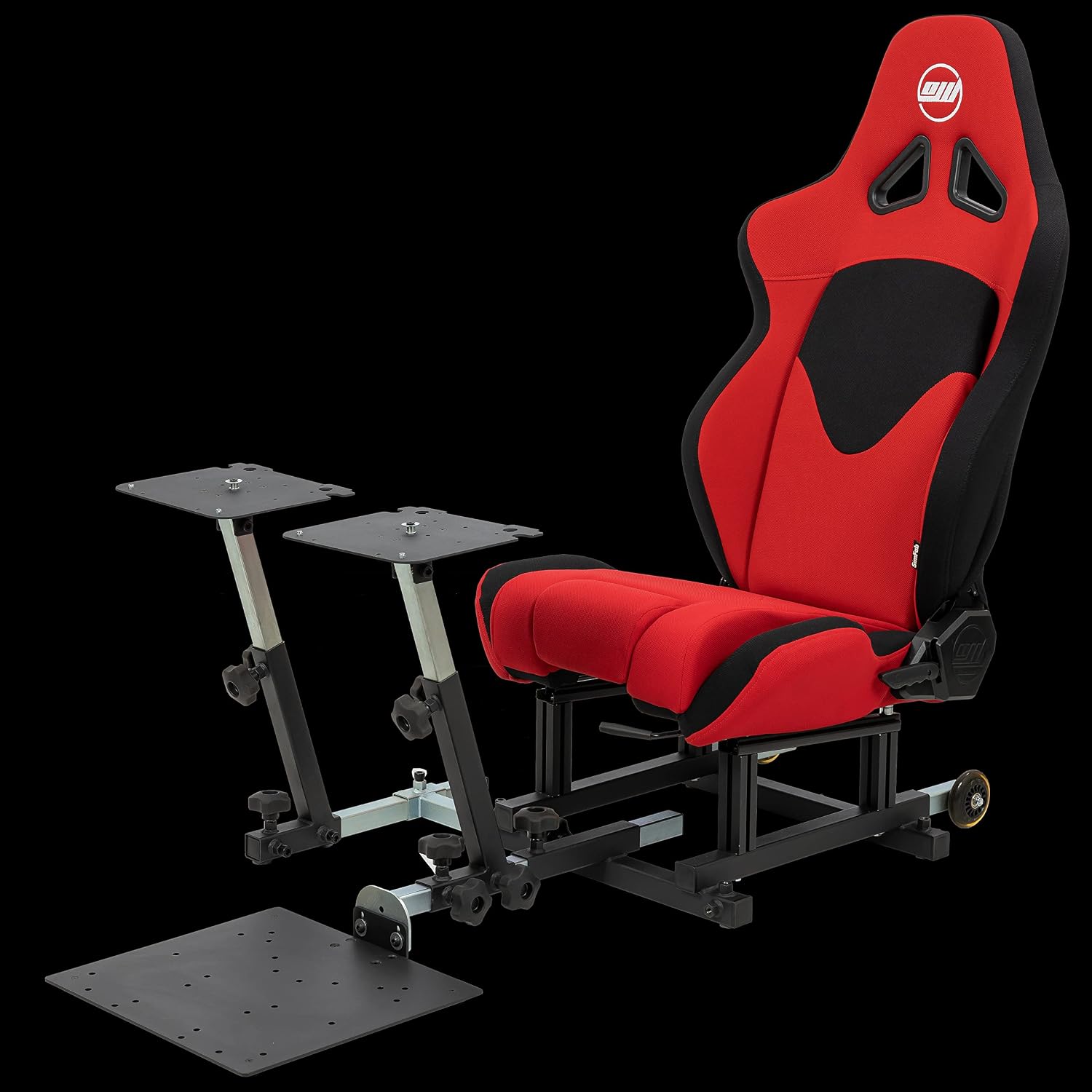SimFab Modular Flight Simulator Pit For General, Civil and Commercial Aviation, MSFS Edition, Compatible With Logitech, Honeycomb, Turtle Beach, CH Products (Red)