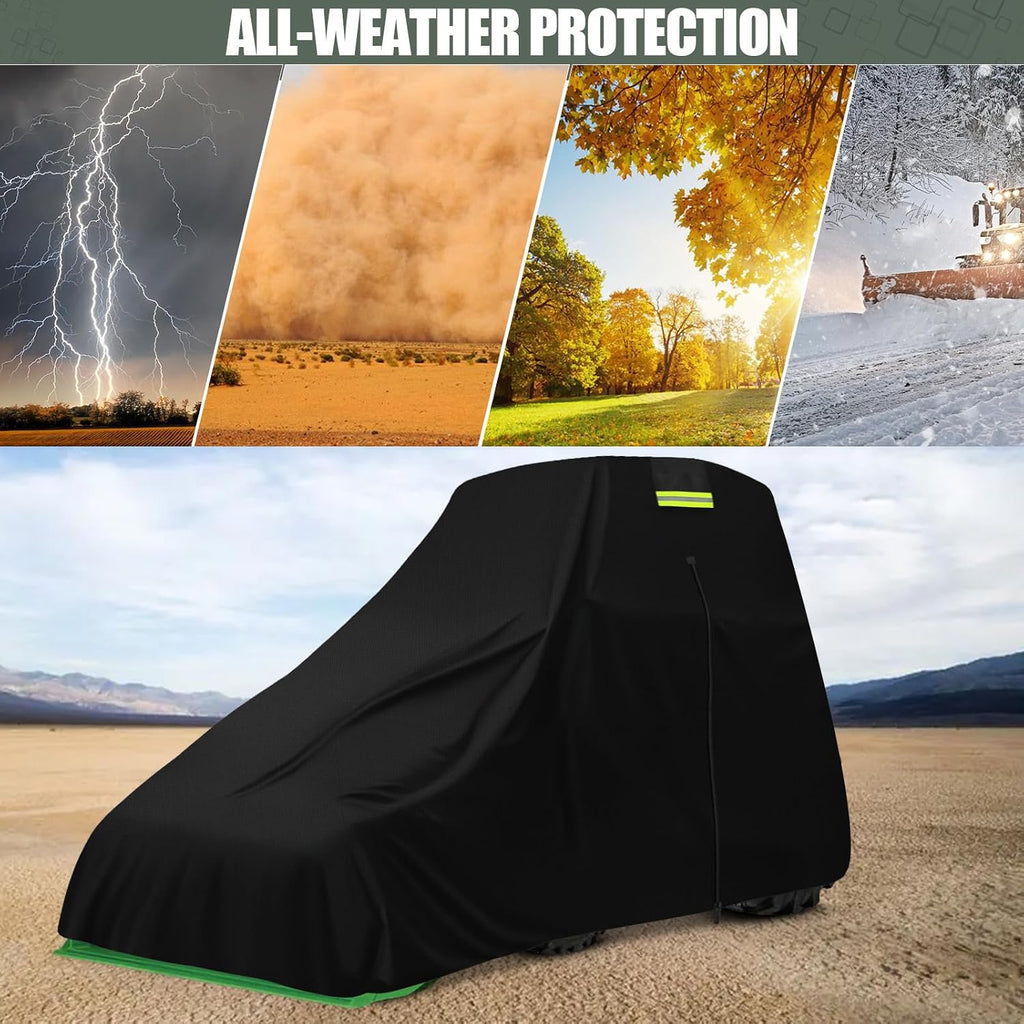 Waterproof Tractors Cover Fit Most Campact Tractor with Cabin and Front Loader, 600D Oxford Cloth Tractors Cover for Snow Rain Dust Protection, 150 L x 75 W x 110 H in