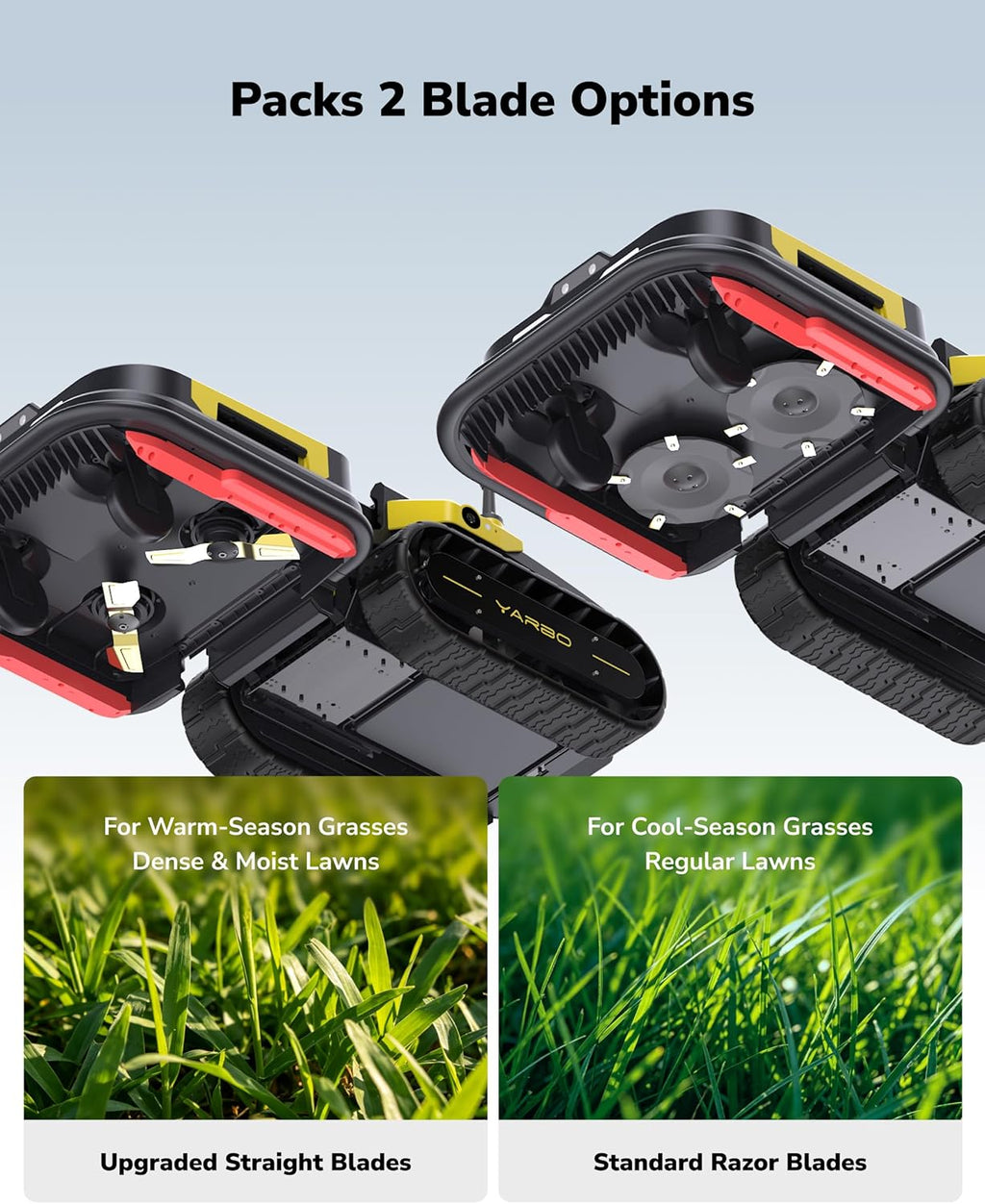 YARBO Robot Lawn Mower Pro with Modular Design for Large Yard up to 6 Acres, Perimeter Wire Free APP Control Robotic Lawnmower with 0.8'-4.0' Cutting Height, AI Vision & RTK for Navigation