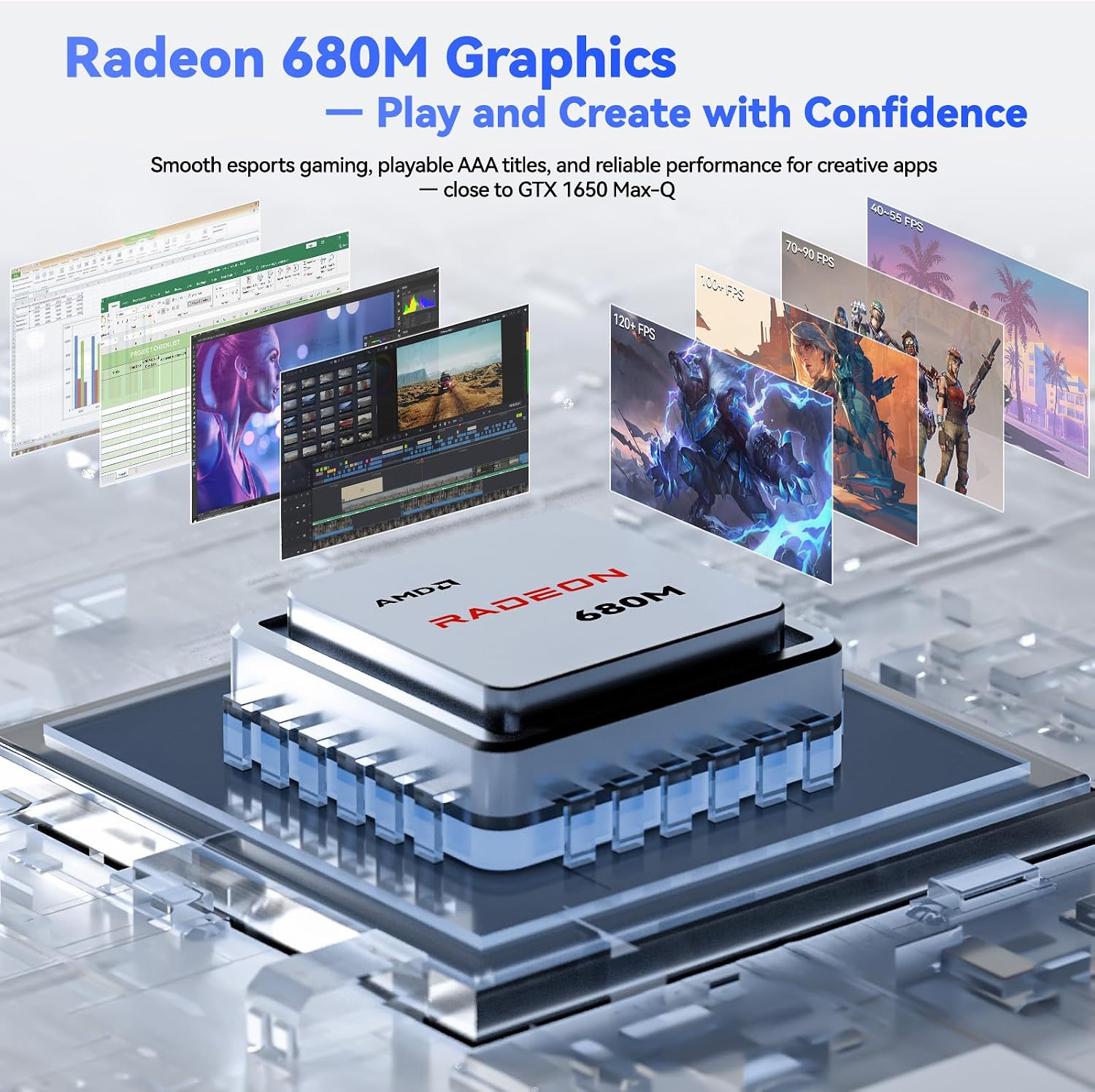 NIMO 2025 Gaming-Laptop, 17 Inch AMD Ryzen 7 7735HS (8C/16T, Beats i7-12650H) 16GB DDR5 RAM 512GB SSD Business Computer with Radeon 680M, 100W Type-C, WiFi-6E, 58Wh Battery, Fingerprint, Backilt KB