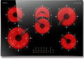 Karinear Electric Cooktop 30 Inch, 5 Burners Radiant Stovetop, Sensor Touch Control, Multi-functional Electric Ceramic Cooktop, Drop-in Install, 8400W 220V(No Plug)