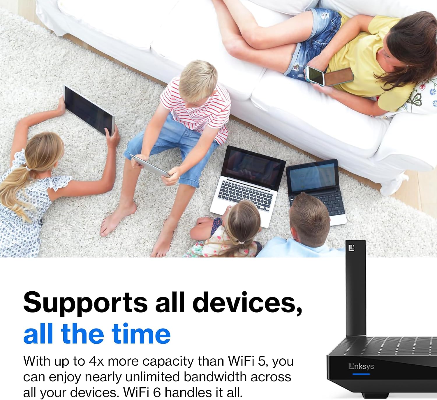 Linksys Hydra Pro 6 Mesh WiFi 6 Router - WiFi Extender Replacement - MR5500-AMZ - Mesh WiFi Router for Wireless Internet - WiFi Mesh Wireless Router - Mesh Router Connect to 30+ Devices 2,700 Sq Ft