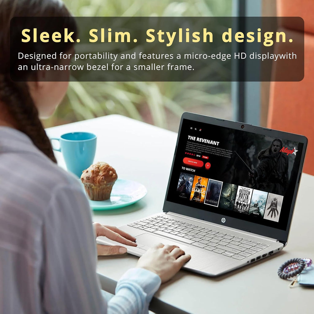 HP Stream 14' HD BrightView Laptop, Intel Celeron N4120 Processor, 16GB RAM, 64GB SSD, Intel UHD Graphics, 720p Webcam, WiFi, HDMI, Win 11 S, Silver (Renewed)