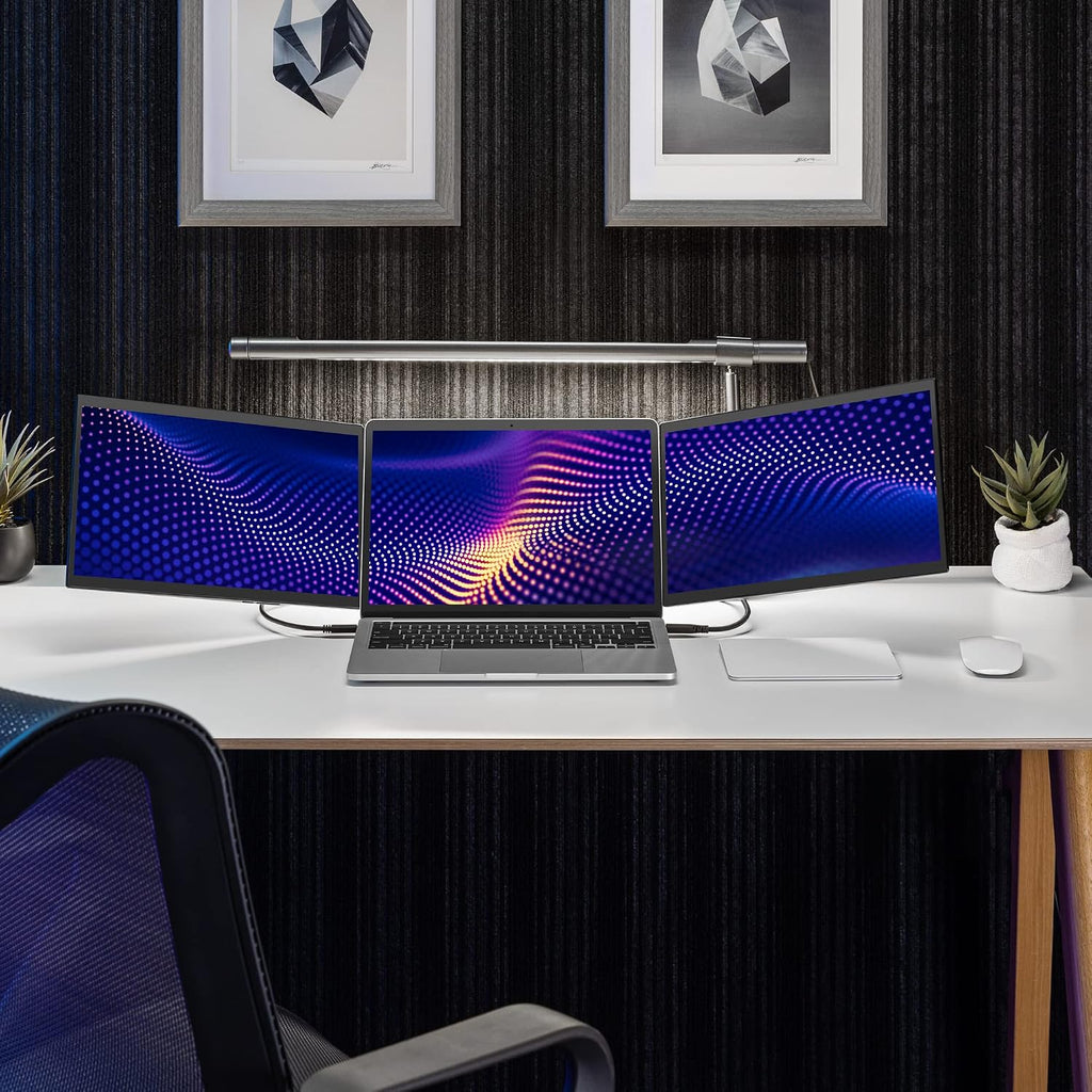 SideTrak Swivel Pro Triple 13.3' Ultra Slim Attachable Portable Monitor, FHD IPS 1080p Laptop Screens with Kickstand + Unique Patented Swivel Hinge, For Mac, PC, and Chromebook, USB-C® Port Connection
