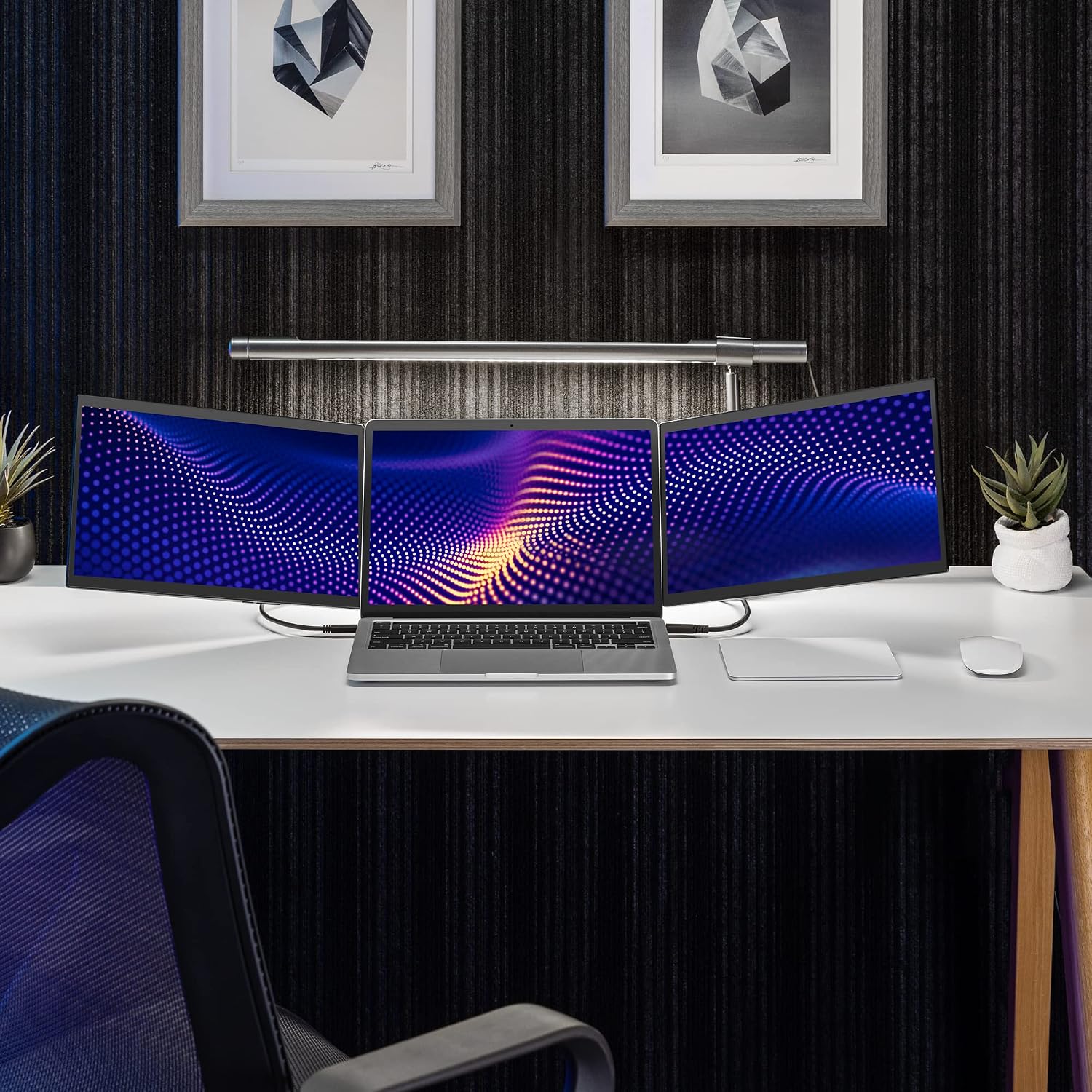 SideTrak Swivel Pro Triple 13.3' Ultra Slim Attachable Portable Monitor, FHD IPS 1080p Laptop Screens with Kickstand + Unique Patented Swivel Hinge, For Mac, PC, and Chromebook, USB-C® Port Connection