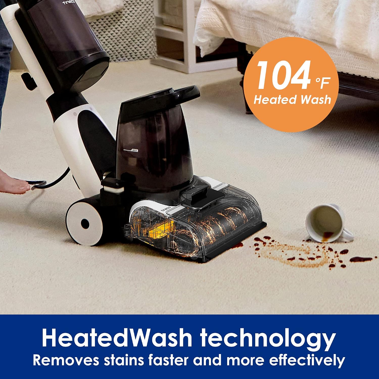 Tineco CARPET ONE Smart Carpet Cleaner Machine, Lightweight Carpet Shampooer and Portable Upholstery Cleaner with LED Display, Pet Carpet Cleaner with Spot Cleaner