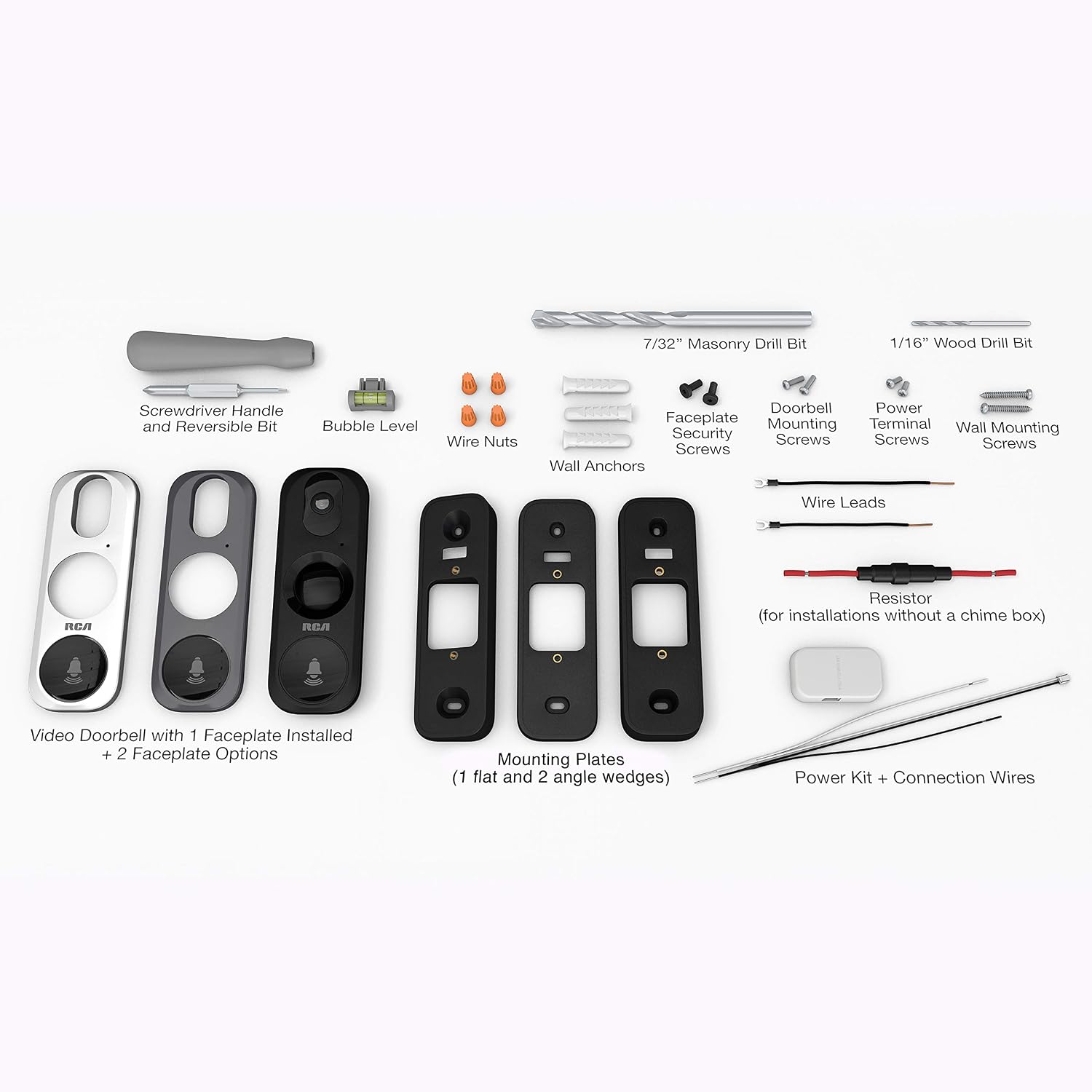 Doorbell Video Ring Security Camera by RCA New and Improved - with Mobile Doorbell Ring, 3MP HD Video, Live Stream, No Recording Storage Fees, Night Vision and Motion Detection