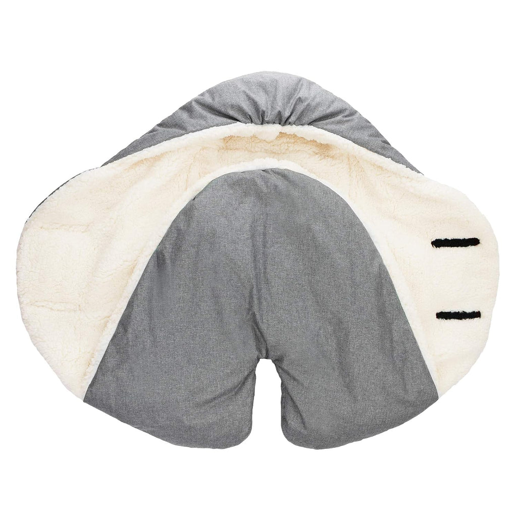 7AM Baby Car Seat Blanket - Multifunctional Car Seat Cover for Toddlers, Winter Stroller & Car Seat Swaddle Blanket, Micro-Fleece & Plush Lined Warm Carseat Cover | (Heather Grey, Large 6-18M)