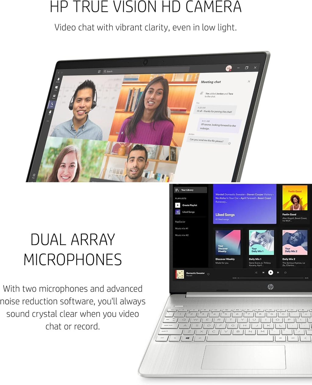 HP 15.6 Inch Laptop, Intel Iris Xe Graphics, 11th Generation Intel Core Processor, 8 GB RAM, 256 GB SSD, Windows 11 Home (15-dy2024nr, Natural Silver)