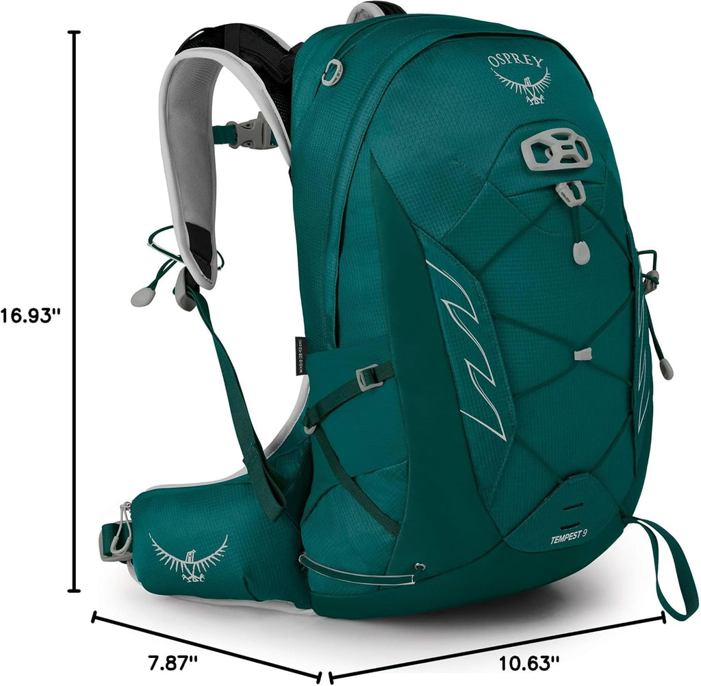 Osprey Tempest 9L Women's Hiking Backpack with Hipbelt, Jasper Green, WXS/S