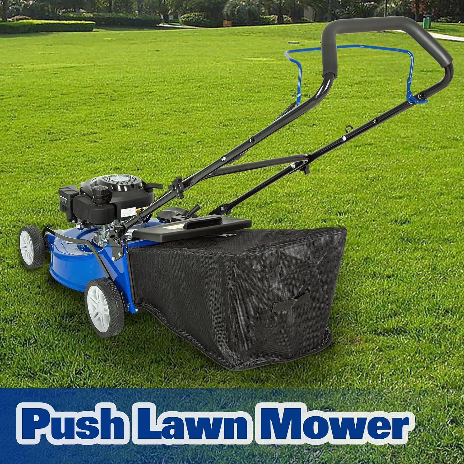 BILT HARD 21 Inch Lawn Mower Gas Powered, 4-Cycle 201cc Engine, 3-in-1 Push Lawnmower with Bagging, Mulching & Side Discharge, Adjustable 8-Positions Cutting Height, Easy Start