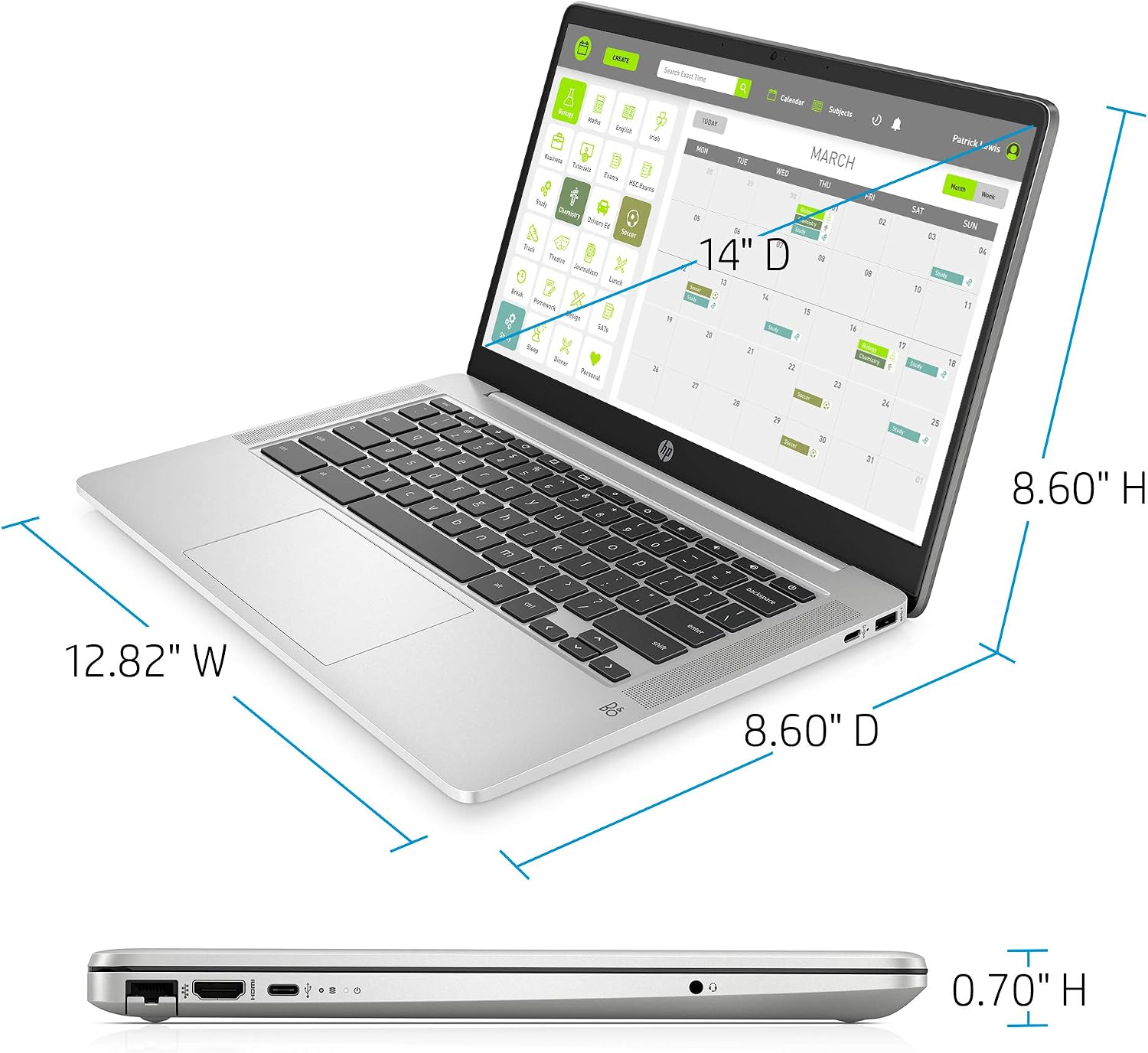 2020 Flagship HP 14 Chromebook Laptop Computer 14' HD SVA Anti-Glare Display Intel Celeron N5000 Processor 4GB DDR4 64GB eMMC Backlit WiFi Webcam Chrome OS