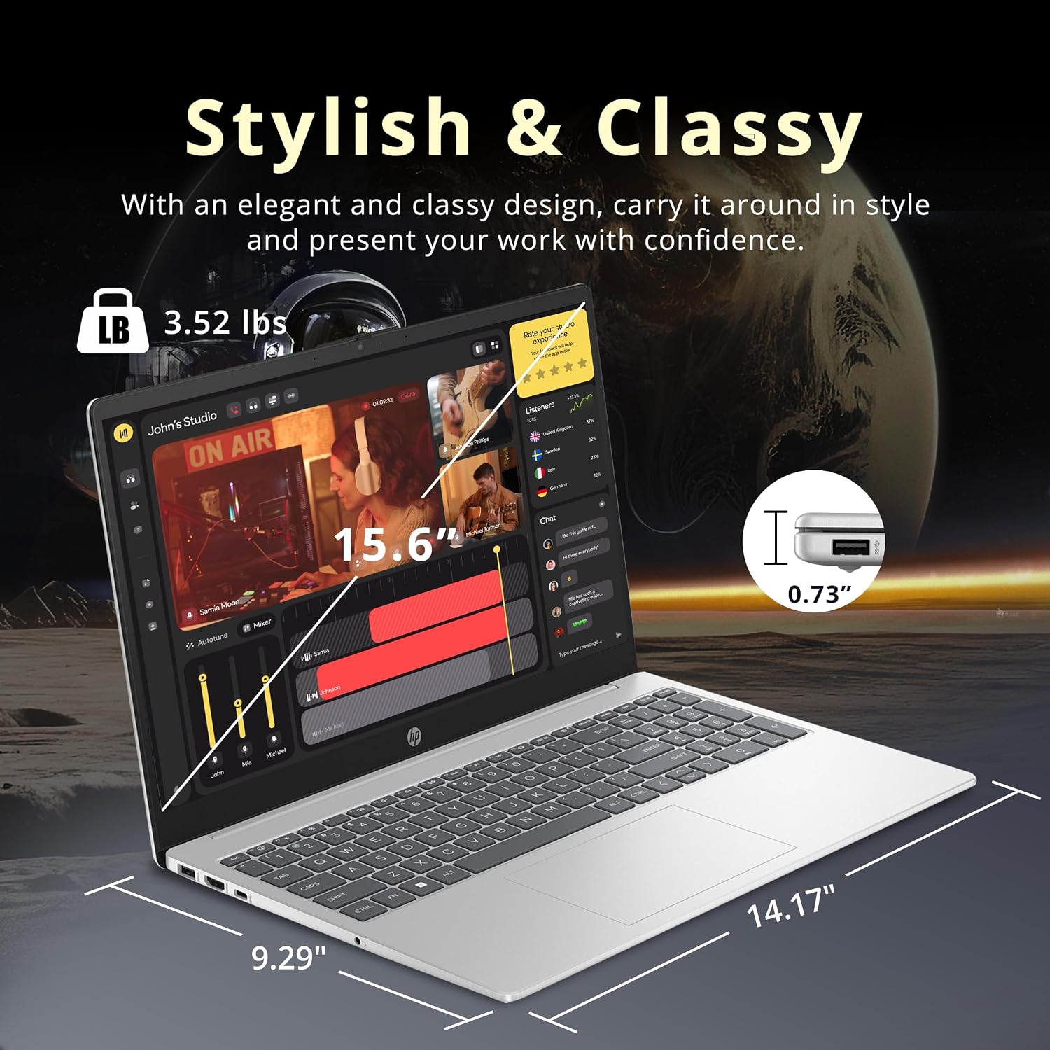 HP 15.6' HD Touchscreen Laptop, Intel i3-1315U, 8GB RAM, 1.2GB Storage(256GB SSD + 1TB Docking Station Set), Intel UHD Graphics, Full Size Keyboard, HD Camera, Wi-Fi 6, Win 11, Silver