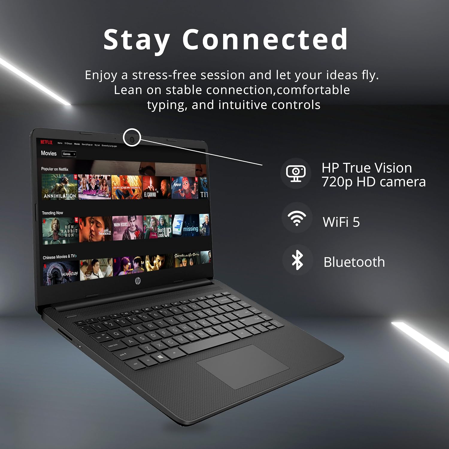 HP Stream 14' HD BrightView Laptop, Intel Celeron N4120 Processor, 16GB RAM, 64GB SSD, Intel UHD Graphics, 720p Webcam, WiFi, HDMI, Win 11 S, Black (Renewed)