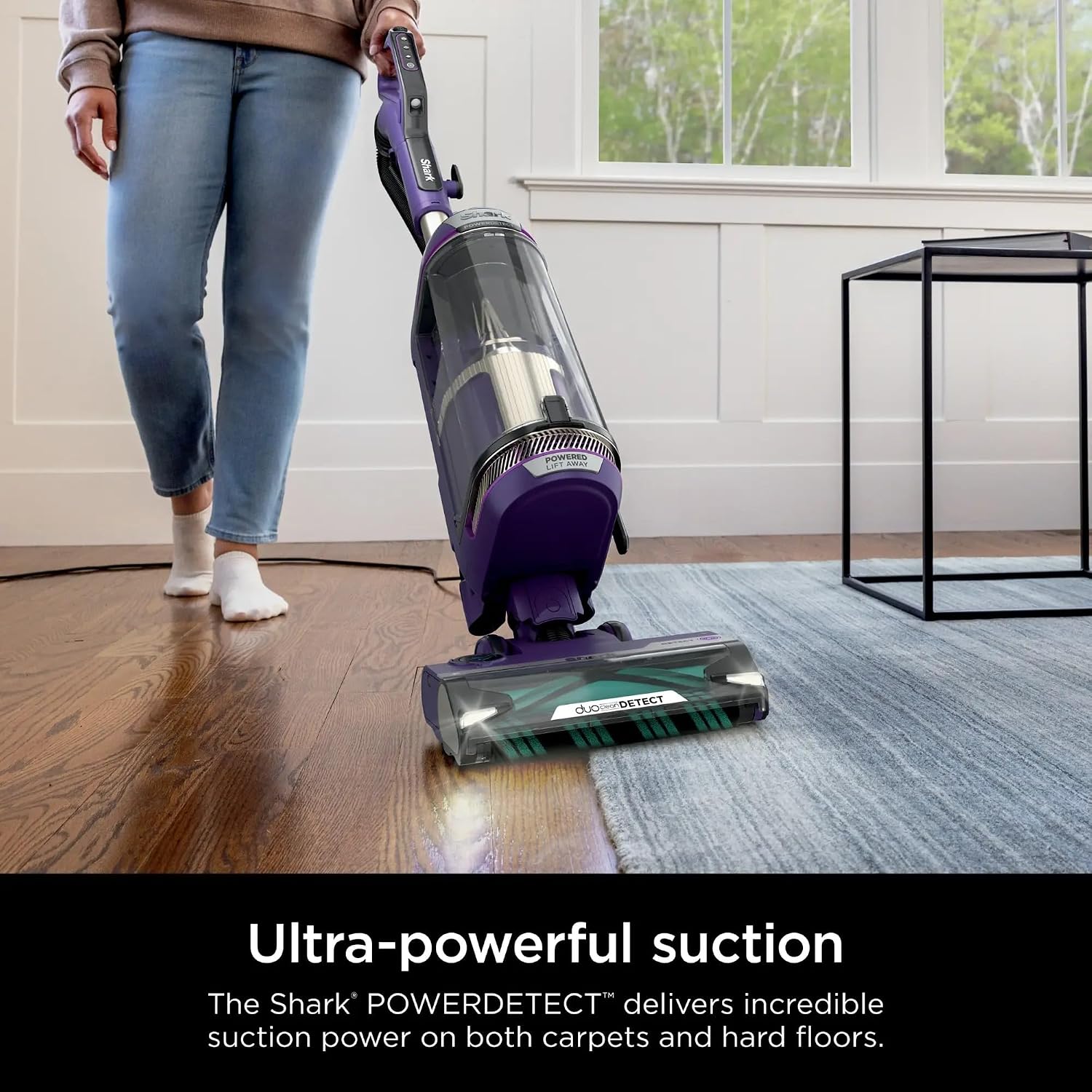 Shark AZ4002W DuoClean PowerFins Upright Vacuum (Renewed), Lift-Away, Self-Cleaning Brushroll, Anti-Allergen Complete Seal with HEPA Filter, Powerful Pet Hair Pickup