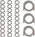 30 Pack Foskan 4FT Stainless Steel Braided Washing Machine Hose,Burst Proof PVC Core for Hot and Cold Water Supply Lines (4FT)