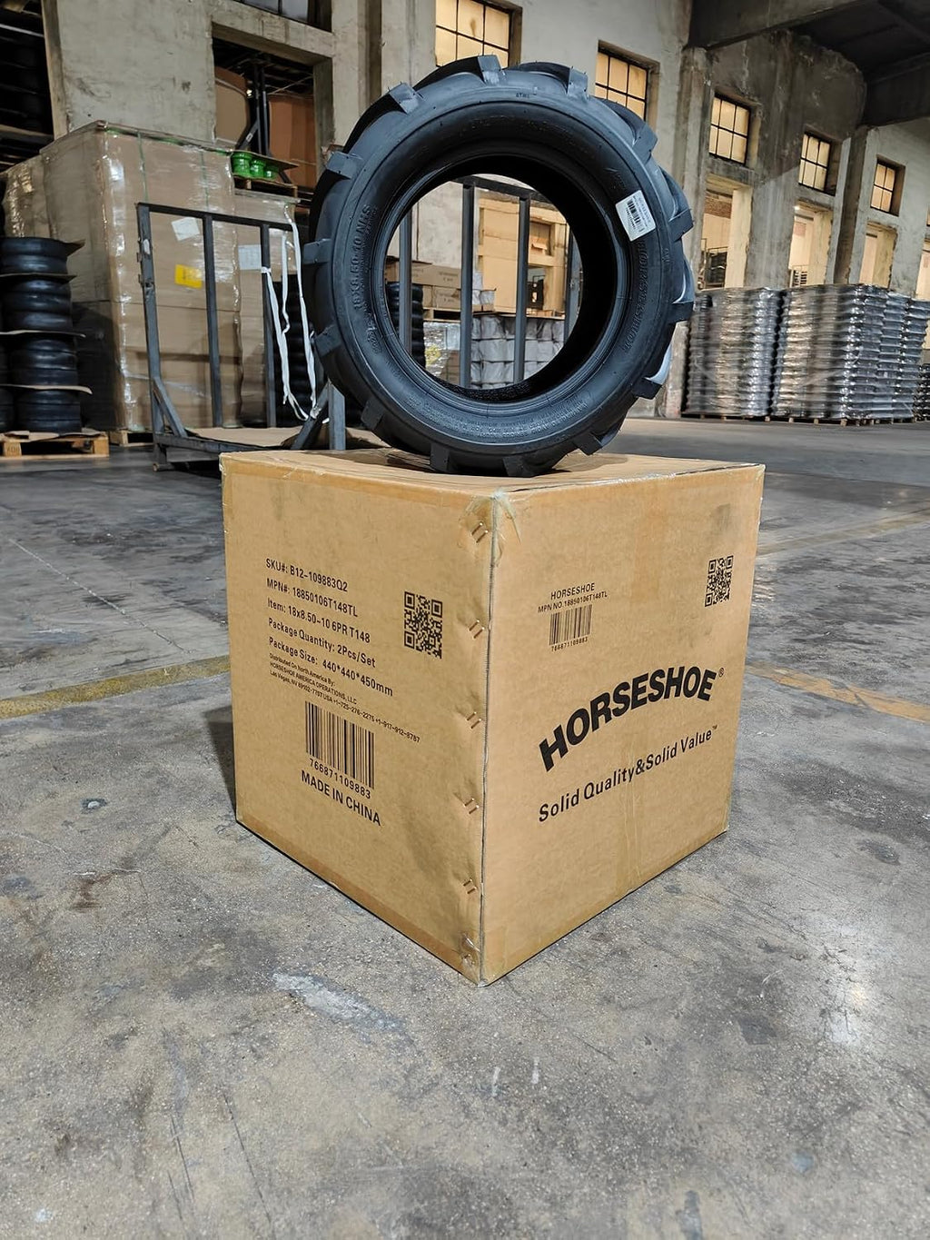 HORSESHOE 2 NEW 18x8.50-10 6Ply | Super Lug Herring Bone | Ditch Witch Trencher AG Farm Tractor Ridding Lawn Mower Tubeless Tires | 18x8.50x10 18x8.5-10 18x8.5x10 T148 1885010