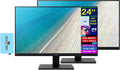 acer 24' FHD IPS Monitor with 4 ms Response Time, Anti-Glare, Adaptive Sync, Integrated Speakers, VESA Mount (100mm) & Dockztorm Hub, HDMI, Black Color (2-Pack)