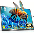 16' 4K Portable Monitor UHD 3840×2400 16:10 400 Nits Gaming Display,IPS HDR External Second Screen,Vertical Monitor for Laptop/Mac/PC/PS5/Xbox with Speakers Stand,VESA Compatible