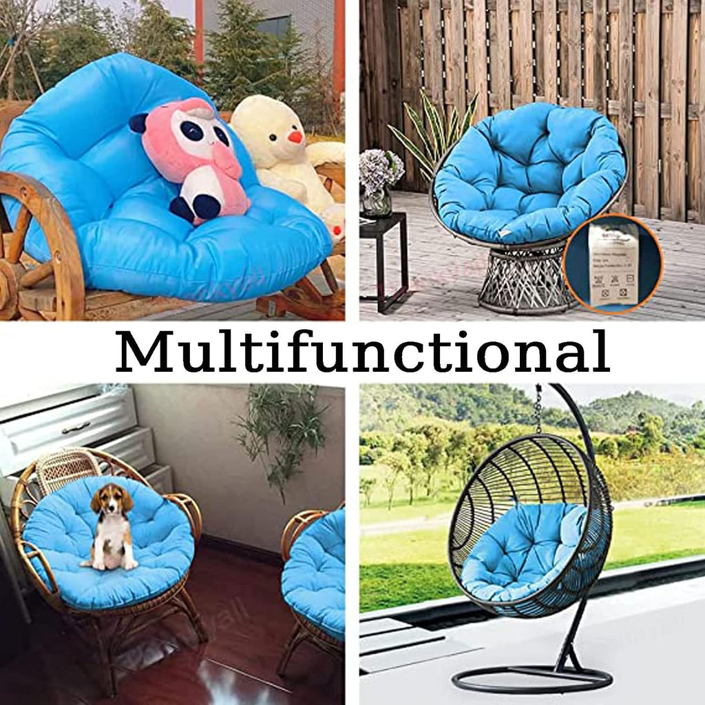 HUHJYUGE Outdoor Waterproof Egg Chair Pad 43x43in, Thickened Round Swing Chair Cushion, Hanging Basket Seat Cushion Thick Comfortable Washable, Suitable for Outdoor Garden Terrace