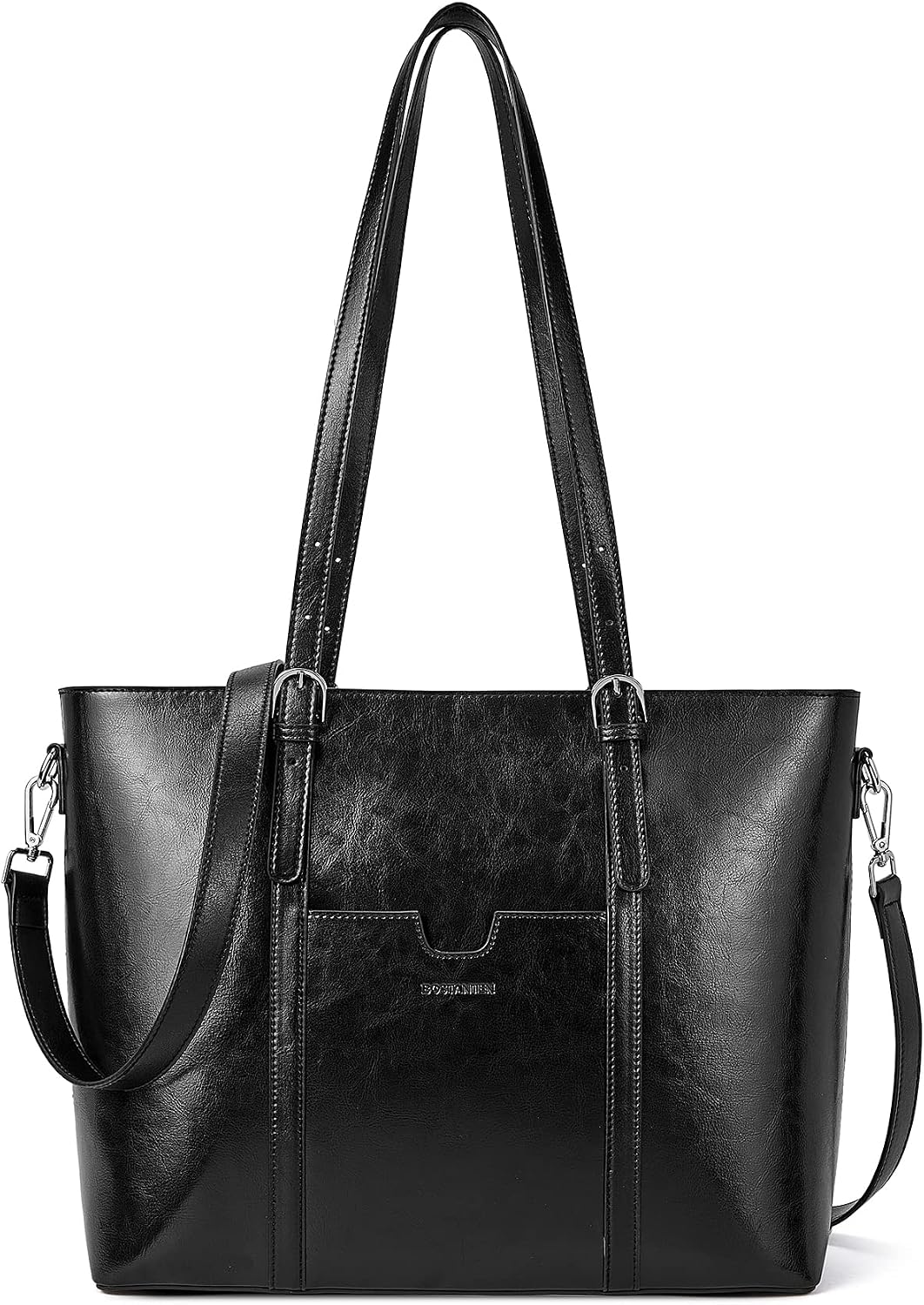 BOSTANTEN Leather Laptop Bag Work Tote for Women Shoulder Handbag Briefcase 15.6 inch Satchel Computer Bag