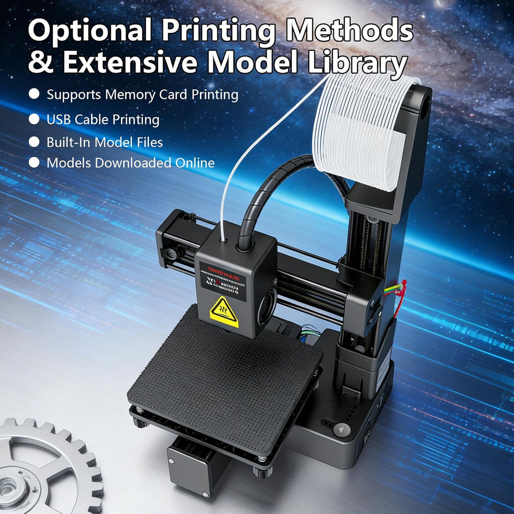 Gonetre Frequency Division Multiplexing 3D Printer for Beginners, FDM High Accuracy Fast Heating 3D Printing Machine 100x100x100mm Build Size, 1.75mm TPU PLA Filament Compatibility