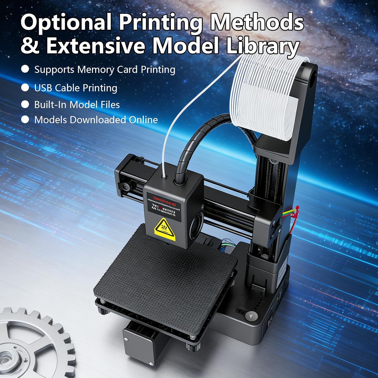 Gonetre Frequency Division Multiplexing 3D Printer for Beginners, FDM High Accuracy Fast Heating 3D Printing Machine 100x100x100mm Build Size, 1.75mm TPU PLA Filament Compatibility