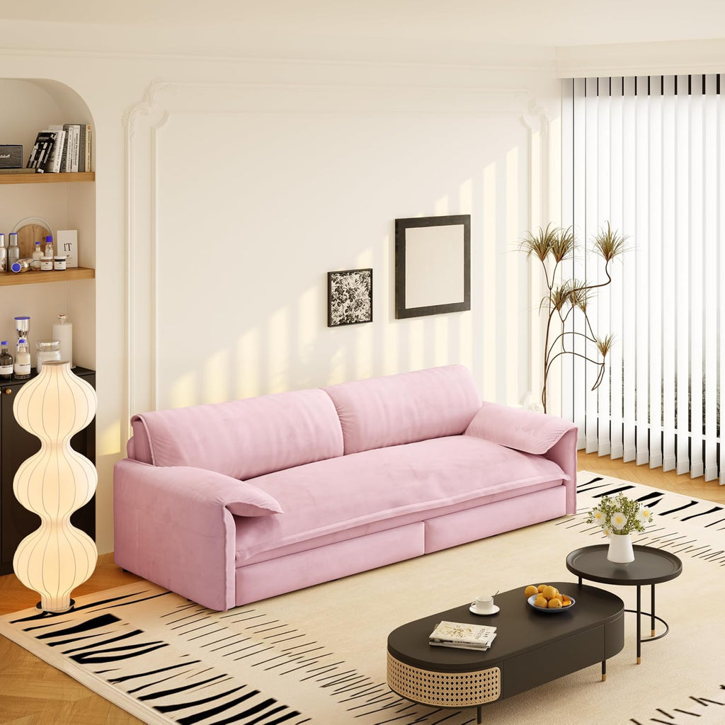 66' Convertible Queen Size Sleeper Sofa Couch Bed Pull Out Sleeper Sofabed for Living Room 3 in 1 Multi-Functional Oversized Cloud Futon Loveseat Recliner Lounge Chaise w/Side Storage,Soft Armrest
