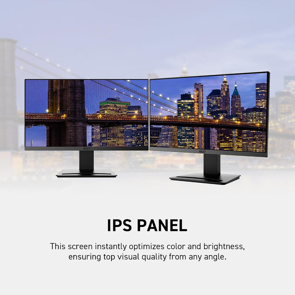 msi Pro MP273A, 27' Monitor, 1920 x 1080 (FHD), IPS, 100Hz, TUV Certified Eyesight Protection, 4ms, Displayport, HDMI, Tilt, Black