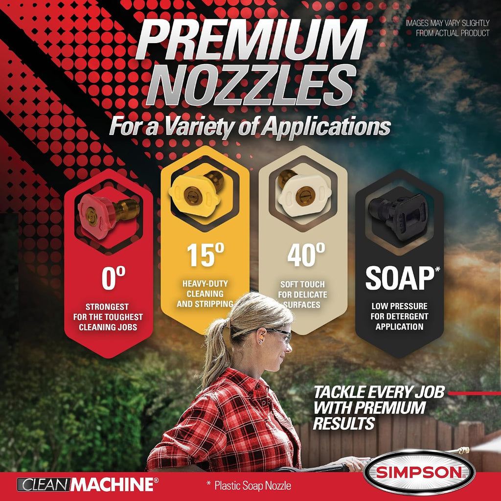 Simpson Cleaning 2900 PSI Gas Pressure Washer, 2.4 GPM Residential Power Washer with Siphon Hose, 25' Hose, Clean Machine, 49-State (CM61455)