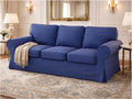 Heavy Duty UPPLAND (Not EKTORP) Sofa Cover Replacement Compatible with IKEA UPPLAND 3 Seat Sofa, Loveseat, Armchair, Sectional Corner, or Footstool Slipcover Only (Uppland 3 Cotton Blue)