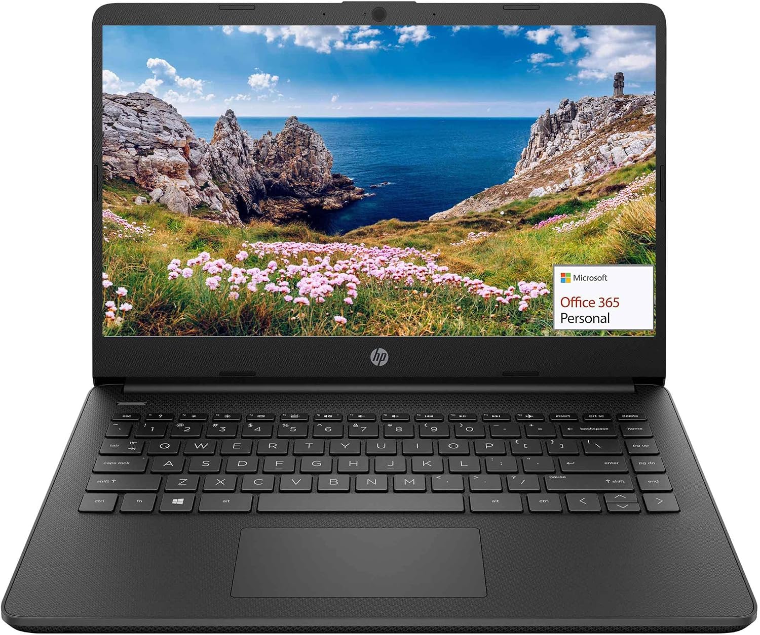 HP 14' Touchscreen Laptop, Intel Dual-Core N4020, 8GB RAM, 192GB Storage(64GB eMMC+128GB Micro SD), Webcam, 1Yr Office w/Accessories(Black)