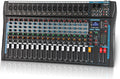 16 Channel Audio Interfacer Sound Board Mixer DJ Mixer 16-Bit DSP Effect USB Audio Mixer +48V Phantom Power Bluetooth Mixer for Karaoke Studio Streaming Recording,Live Streaming