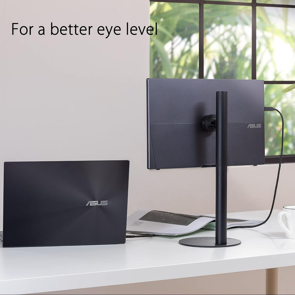 ASUS ZenScreen Stand MTS02D - Ergonomic Stand for Portable Monitors, Tilt, Pivot, Height adjustments, 1/4' Tripod Socket Compatible, Work from Home Setup, Home Office