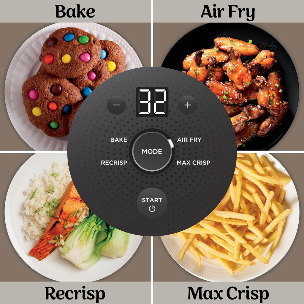 Ninja Crispi 4-in-1 Glass Air Fryer | With Non-Toxic 4QT & 6-Cup Glass Containers & Lids | Microwave, Freezer, Dishwasher Safe | 450°F Max Temp |1500 Watt | Stone | FN101ST