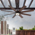 72 Inch Outdoor Ceiling Fan with Light and Remote, Waterproof Patio Ceiling Fans, Black Large Indoor/Outdoor Farmhouse Ceiling Fan for Gazebo Pergola Porch, 3CCT Dimmable LED, Reversible DC Motor