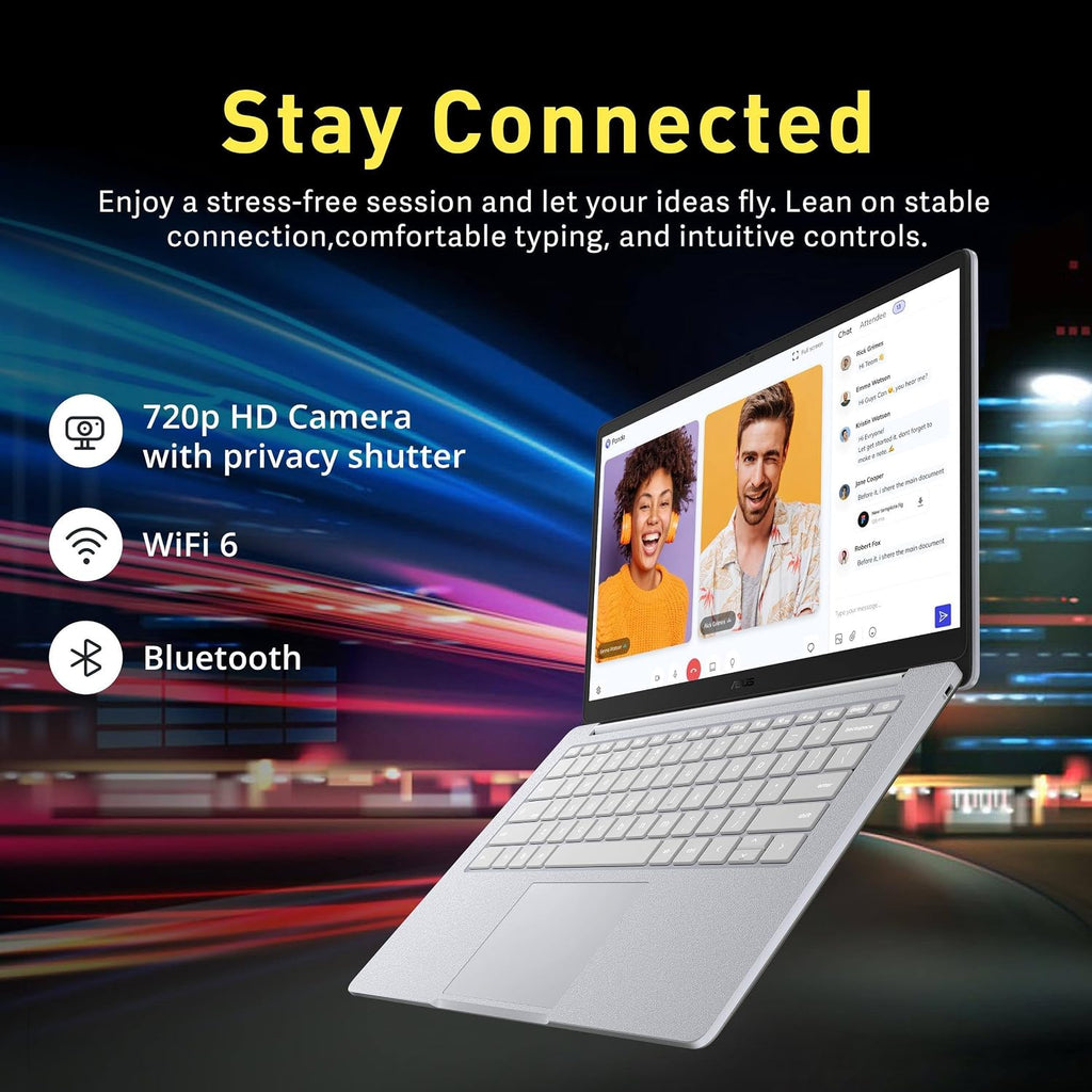 ASUS Chromebook CX1 Laptop (14' FHD Touchscreen, Intel Celeron, 8GB RAM, 256GB Storage (128GB eMMC+128GB SD Card)) Home & Student, Spill-Resistant, Military Grade, Wi-Fi, IST HUB, Chrome OS, CX1405CKA
