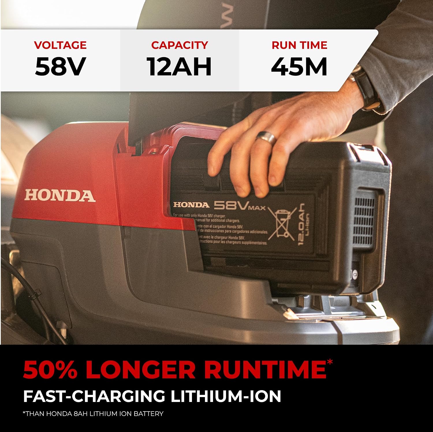 Honda DP50120 12Ah Lawn Mower Battery for HRN-BV, HRX-BV, HRX-BE, HRC-BE Variable Speed Self Propelled Lawn Mowers, Patented Connection for More Reliable Operation (DP50120CBNA)